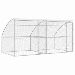Kennel pour Chiens 2 pcs Argenté 4 x 2 x 2 m Acier galvanisé 525364525364