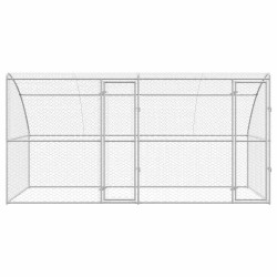 Kennel pour Chiens 2 pcs Argenté 4 x 2 x 2 m Acier galvanisé 525364525364