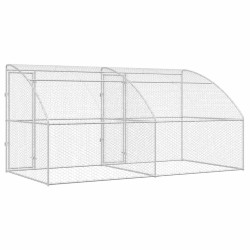 Kennel pour Chiens 2 pcs Argenté 4 x 2 x 2 m Acier galvanisé 525364525364