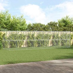 Kennel pour Chiens 4 pcs Argenté 8 x 2 x 2 m Acier galvanisé 525365525365