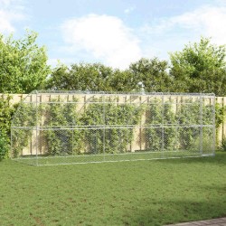 Kennel pour Chiens 3 pcs Argenté 6 x 2 x 2 m Acier galvanisé 525366525366