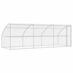 Kennel pour Chiens 3 pcs Argenté 6 x 2 x 2 m Acier galvanisé 525366525366