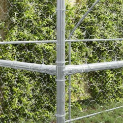 Kennel pour Chiens 3 pcs Argenté 6 x 2 x 2 m Acier galvanisé 525366525366