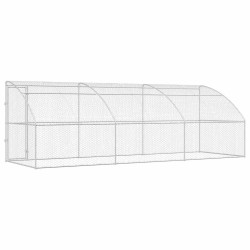 Kennel pour Chiens 3 pcs Argenté 6 x 2 x 2 m Acier galvanisé 525366525366
