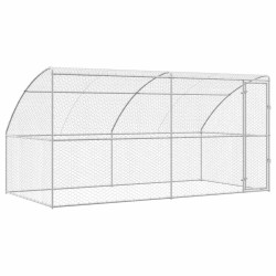 Kennel pour Chiens 2 pcs Argenté 4 x 2 x 2 m Acier galvanisé 525367525367
