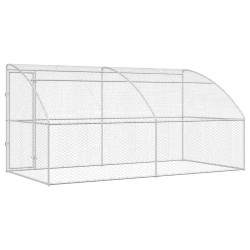 Kennel pour Chiens 2 pcs Argenté 4 x 2 x 2 m Acier galvanisé 525367525367