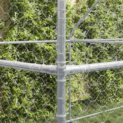 Kennel pour Chiens 3 pcs Argenté 6 x 2 x 2 m Acier galvanisé 525368525368