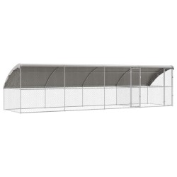 Kennel pour Chiens 4 pcs Argenté 8 x 2 x 2 m Acier galvanisé 525369525369