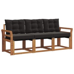 Ensemble de canapés d'extérieur 3 pcs Naturel et Noir 525370525370