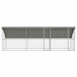 Kennel pour Chiens 3 pcs Argenté 6 x 2 x 2 m Acier galvanisé 525371525371