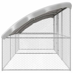 Kennel pour Chiens 3 pcs Argenté 6 x 2 x 2 m Acier galvanisé 525371525371