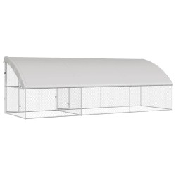 Kennel pour Chiens 3 pcs Argenté 6 x 2 x 2 m Acier galvanisé 525371525371