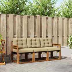 Ensemble de canapés d'extérieur 3 pcs Naturel et Beige 525373525373