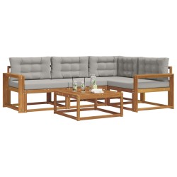 Ensemble de canapés d'extérieur 5 pcs Gris Naturel et Clair 525377525377