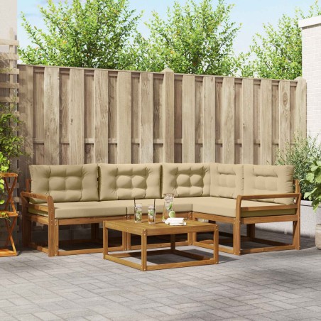 Ensemble de canapés d'extérieur 5 pcs Naturel et Beige 525380525380