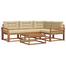 Ensemble de canapés d'extérieur 5 pcs Naturel et Beige 525380525380