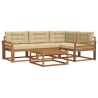 Ensemble de canapés d'extérieur 5 pcs Naturel et Beige 525380525380