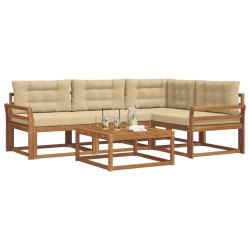 Ensemble de canapés d'extérieur 5 pcs Naturel et Beige 525380525380