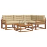 Ensemble de canapés d'extérieur 5 pcs Naturel et Beige 525380525380