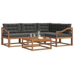Ensemble de canapés d'extérieur 5 pcs Naturel et Anthracite 525381525381