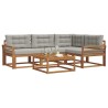 Ensemble de canapés d'extérieur 5 pcs Gris Naturel et Clair 525383525383