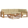 Ensemble de canapés d'extérieur 5 pcs Naturel et Beige 525384525384