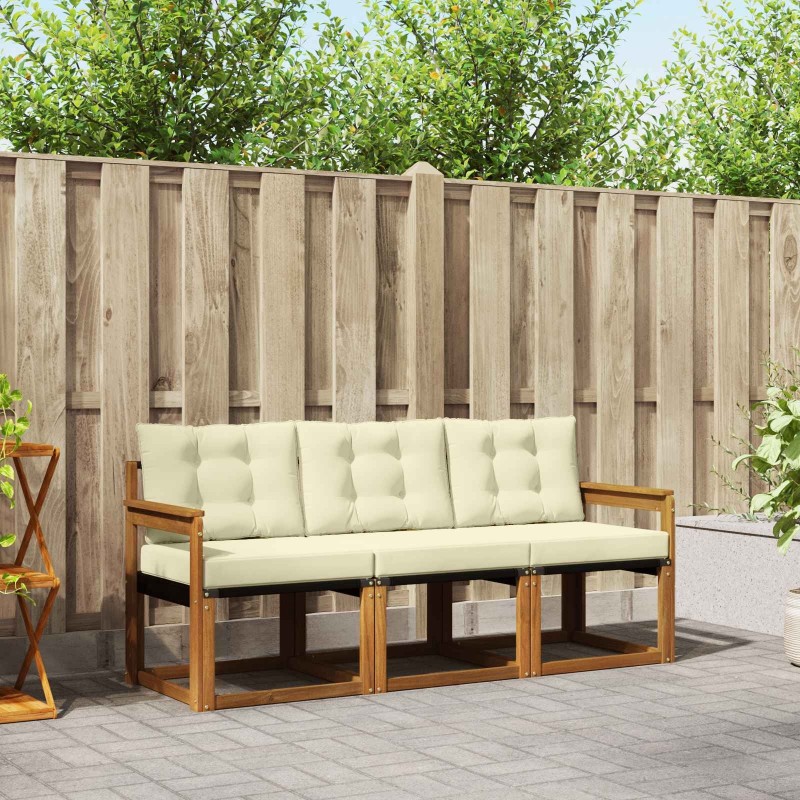 Ensemble de canapés d'extérieur 3 pcs Naturel et Crème 525388525388