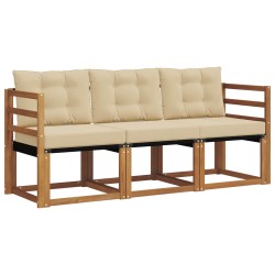 Ensemble de canapés d'extérieur 3 pcs Naturel et Beige 525389525389