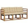 Ensemble de canapés d'extérieur 3 pcs Naturel et Beige 525389525389