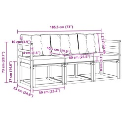Ensemble de canapés d'extérieur 3 pcs Naturel et Beige 525389525389