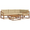 Ensemble de canapés d'extérieur 5 pcs Naturel et Beige 525393525393