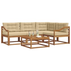 Ensemble de canapés d'extérieur 5 pcs Naturel et Beige 525393525393