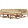 Ensemble de canapés d'extérieur 5 pcs Naturel et Beige 525393525393