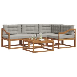 Ensemble de canapés d'extérieur 5 pcs Gris Naturel et Clair 525394525394