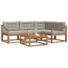 Ensemble de canapés d'extérieur 5 pcs Gris Naturel et Clair 525394525394