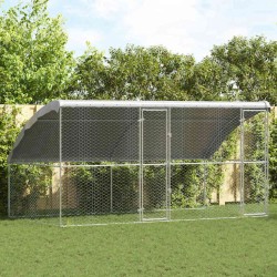 Kennel pour Chiens 2 pcs Argenté 4 x 2 x 2 m Acier galvanisé 525396525396