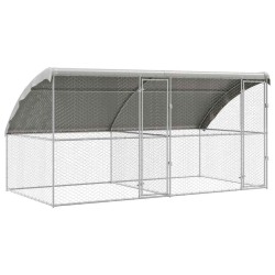 Kennel pour Chiens 2 pcs Argenté 4 x 2 x 2 m Acier galvanisé 525396525396