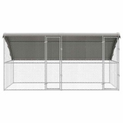 Kennel pour Chiens 2 pcs Argenté 4 x 2 x 2 m Acier galvanisé 525396525396