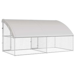 Kennel pour Chiens 2 pcs Argenté 4 x 2 x 2 m Acier galvanisé 525396525396
