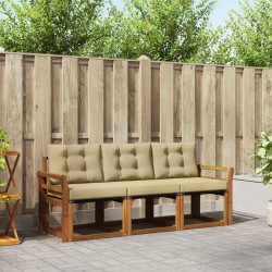 Ensemble de canapés d'extérieur 3 pcs Naturel et Beige 525397525397