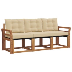 Ensemble de canapés d'extérieur 3 pcs Naturel et Beige 525397525397