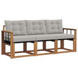Ensemble de canapés d'extérieur 3 pcs Gris Naturel et Clair 525398525398
