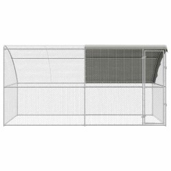 Cage à poules 2 pcs Argenté 400 x 200 x 200 cm Acier et PE 525402525402