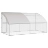 Cage à poules 2 pcs Argenté 400 x 200 x 200 cm Acier et PE 525402525402