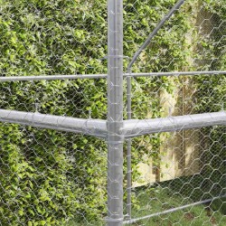 Cage à poules 4 pcs Argenté 800 x 200 x 200 cm Acier et PE 525403525403