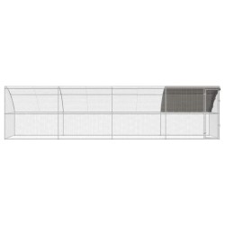 Cage à poules 4 pcs Argenté 800 x 200 x 200 cm Acier et PE 525403525403