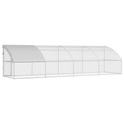 Cage à poules 4 pcs Argenté 800 x 200 x 200 cm Acier et PE 525403525403