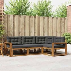 Ensemble de canapés d'extérieur 4 pcs Naturel et Anthracite 525404525404