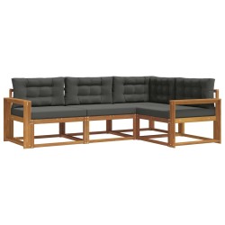 Ensemble de canapés d'extérieur 4 pcs Naturel et Anthracite 525404525404