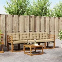 Ensemble de canapés d'extérieur 5 pcs Naturel et Beige 525406525406